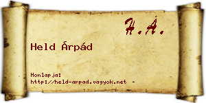 Held Árpád névjegykártya