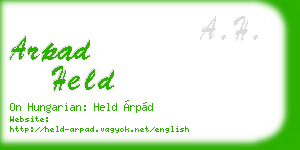 arpad held business card